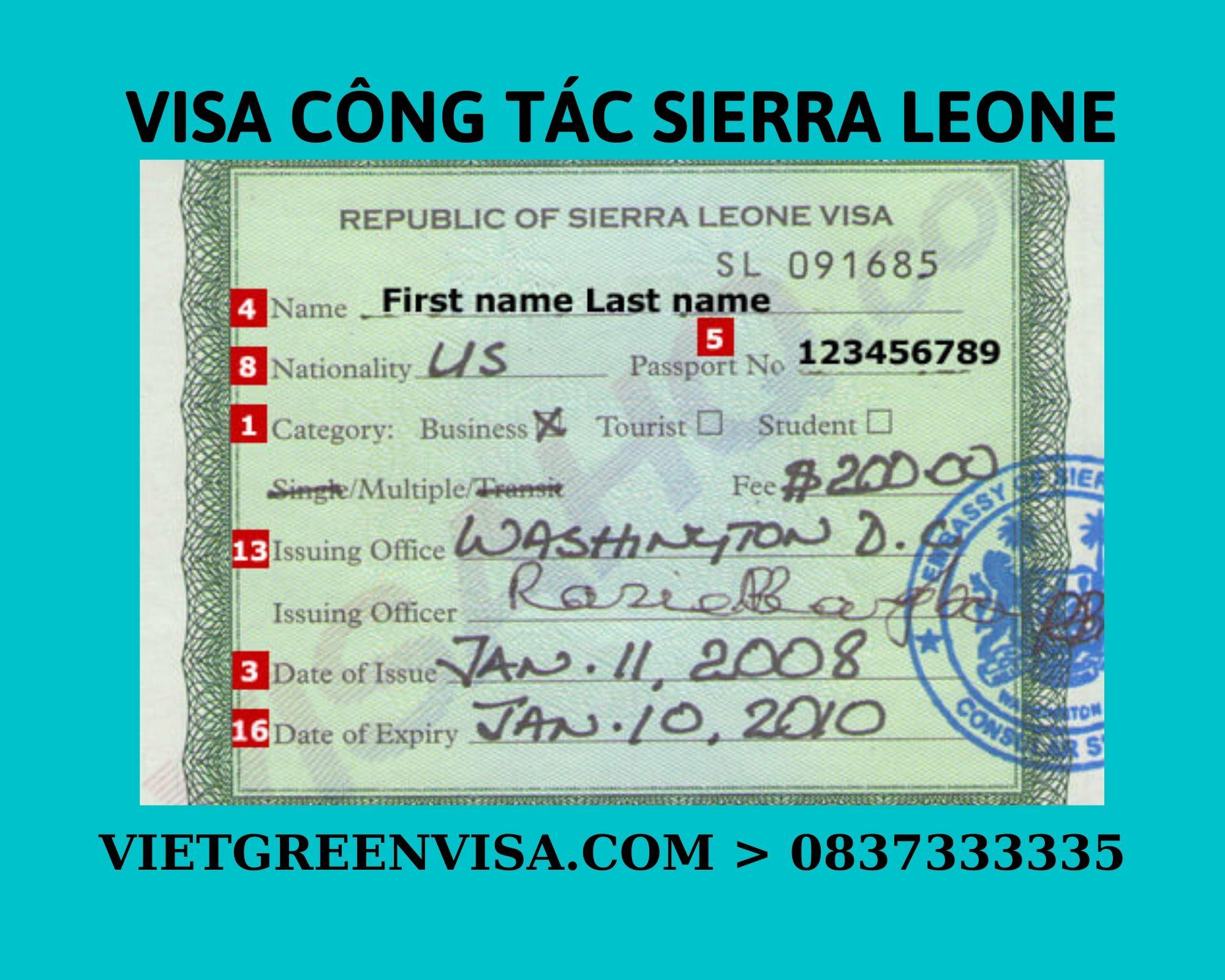 Xin Visa công tác Sierra Leone uy tín, nhanh chóng