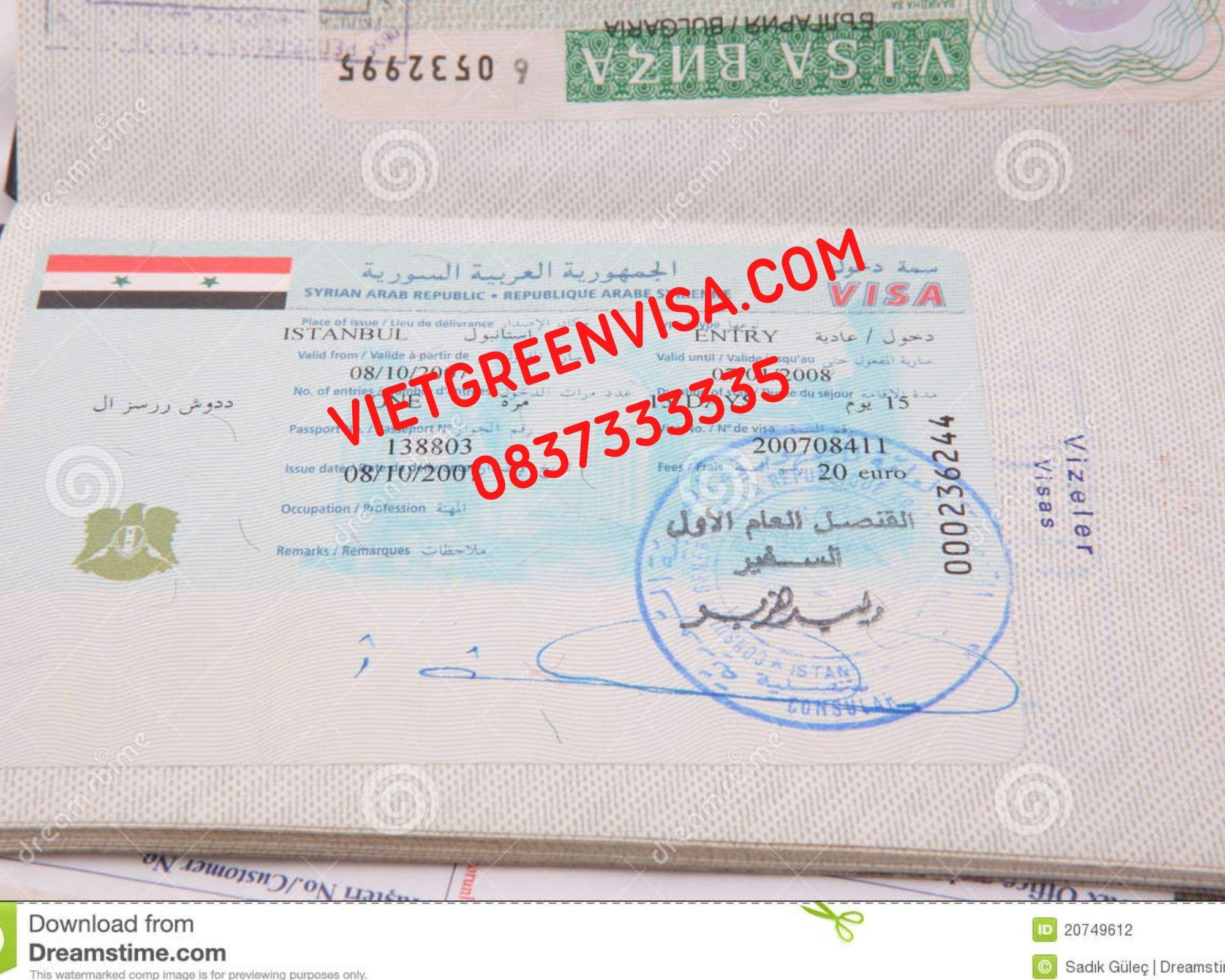 Dịch vụ visa Syria công tác cùng Vietgreenvisa