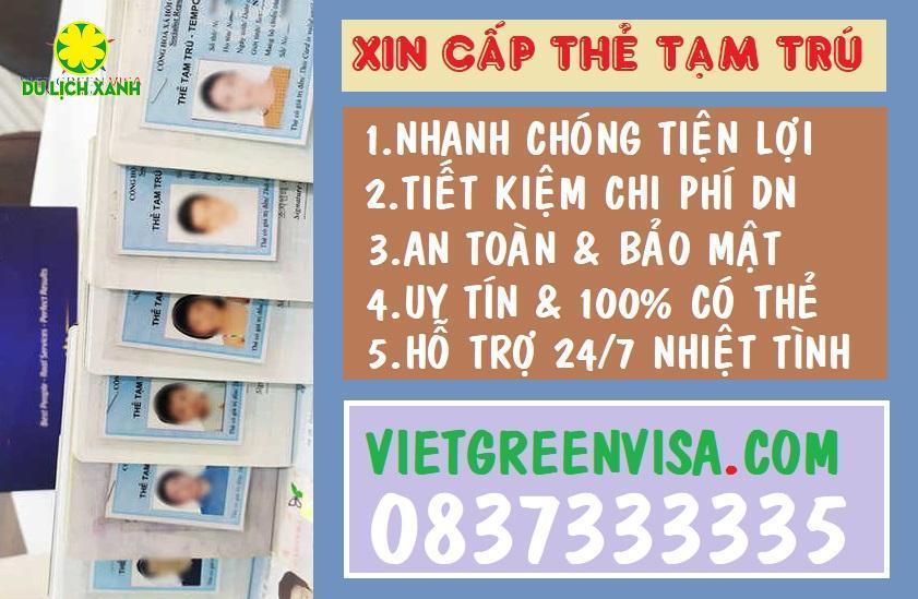 Dịch vụ làm thẻ tạm trú cho người nước ngoài tại Việt Nam