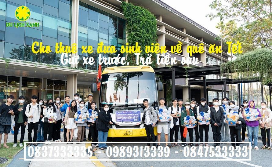 Nhà xe Du Lịch Xanh, Cho thuê xe đưa đón sinh viên về quê ăn Tết