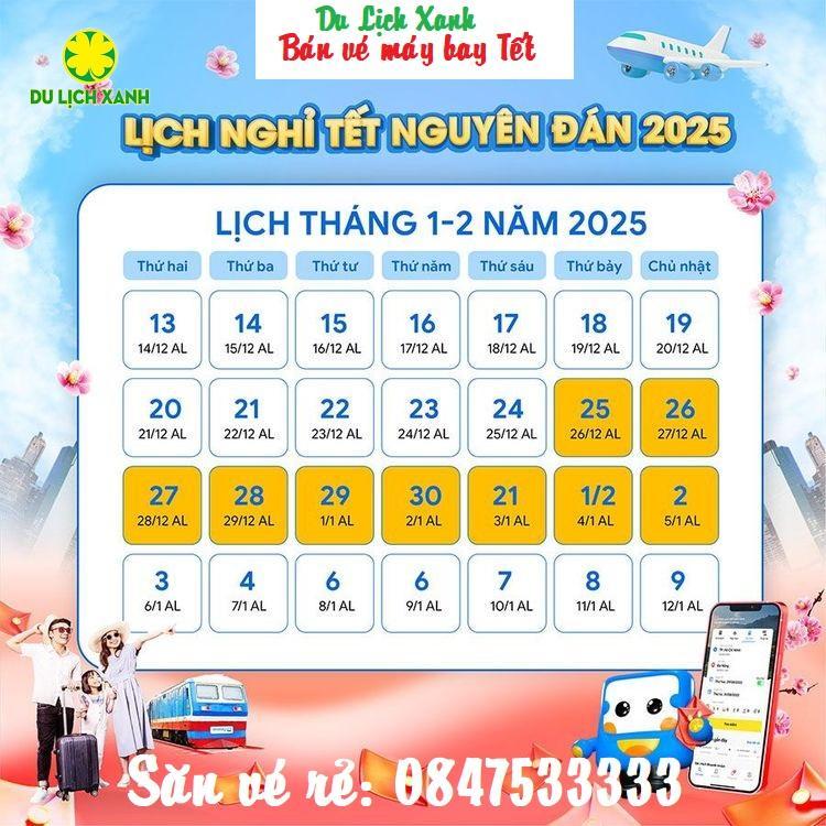 Săn vé máy bay Tết Vietjet Air 2025 rẻ nhất