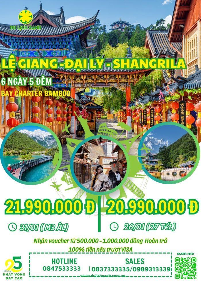 Tour Tết Đại Lý Lệ Giang 6 ngày 5 đêm