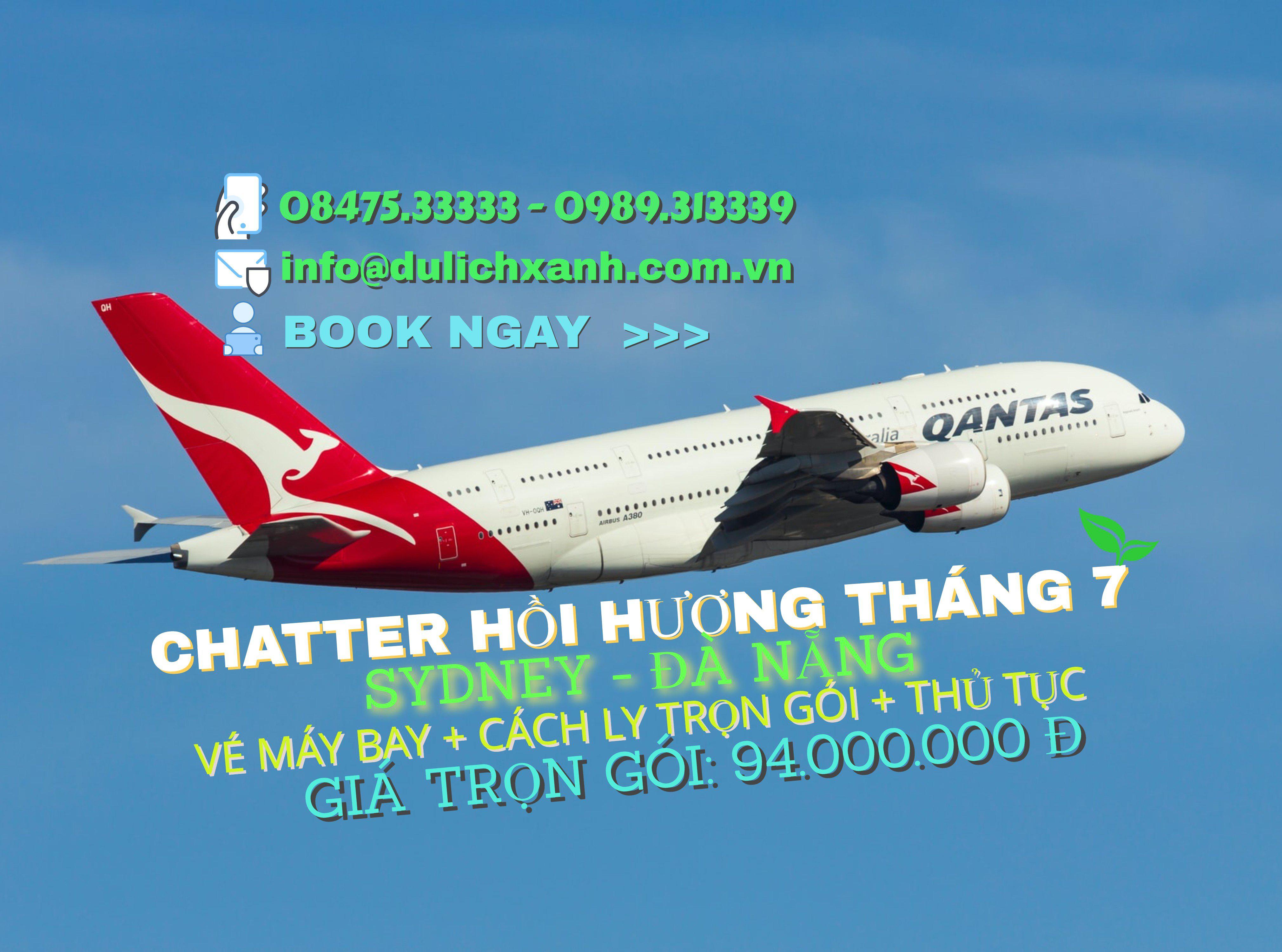 Chuyến bay charter hồi hương từ Sydney (Úc) + Cách ly khách sạn 5 sao Hội An