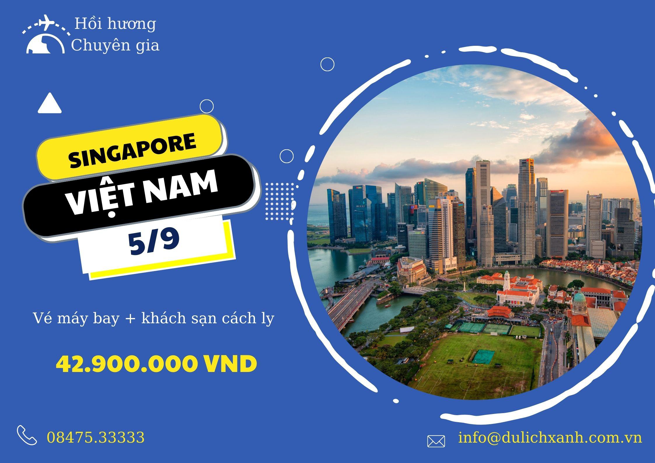 Đăng ký lịch bay từ Singapore về Hà Nội 5/9