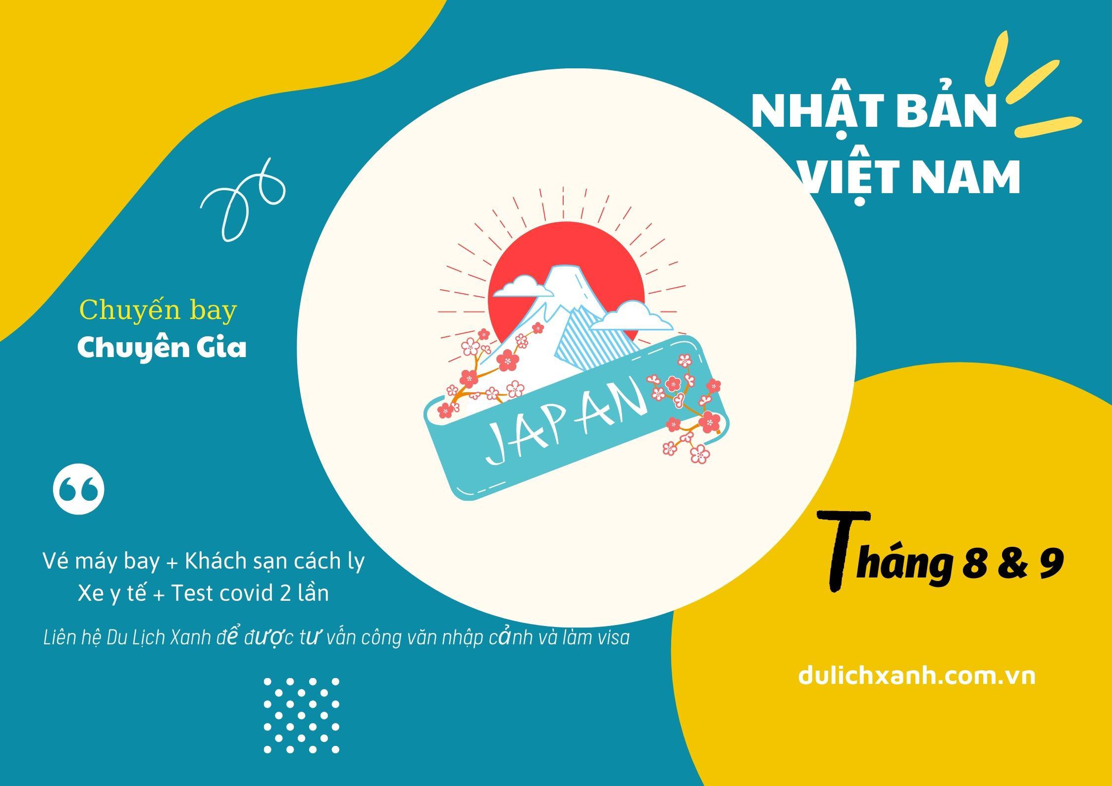 Chuyến bay chuyên gia từ Nhật Bản đến Việt Nam tháng 8 & 9