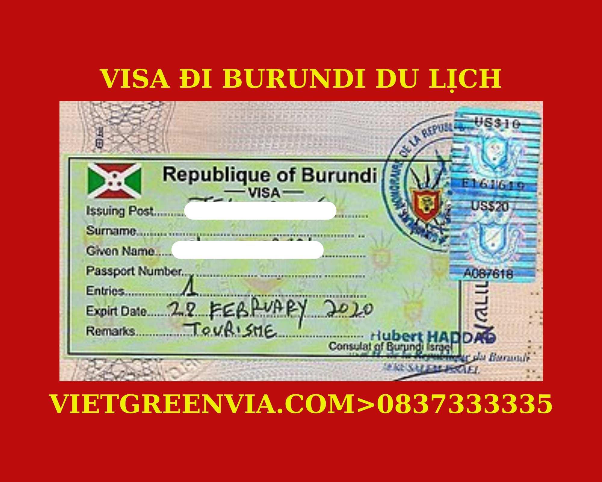 Dịch vụ xin Visa du lịch Burundi uy tín, trọn gói