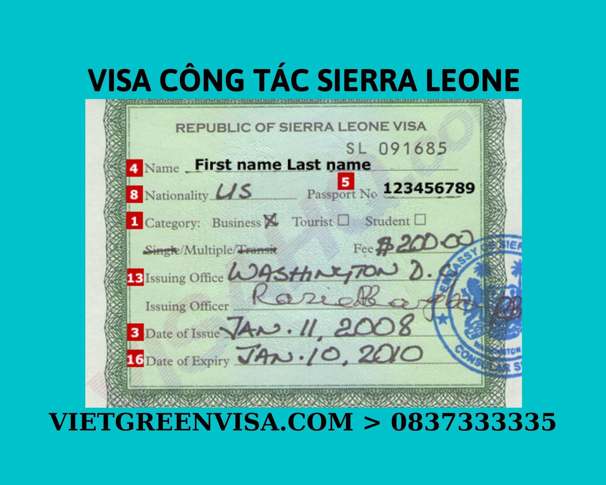 Xin Visa công tác Sierra Leone uy tín, nhanh chóng