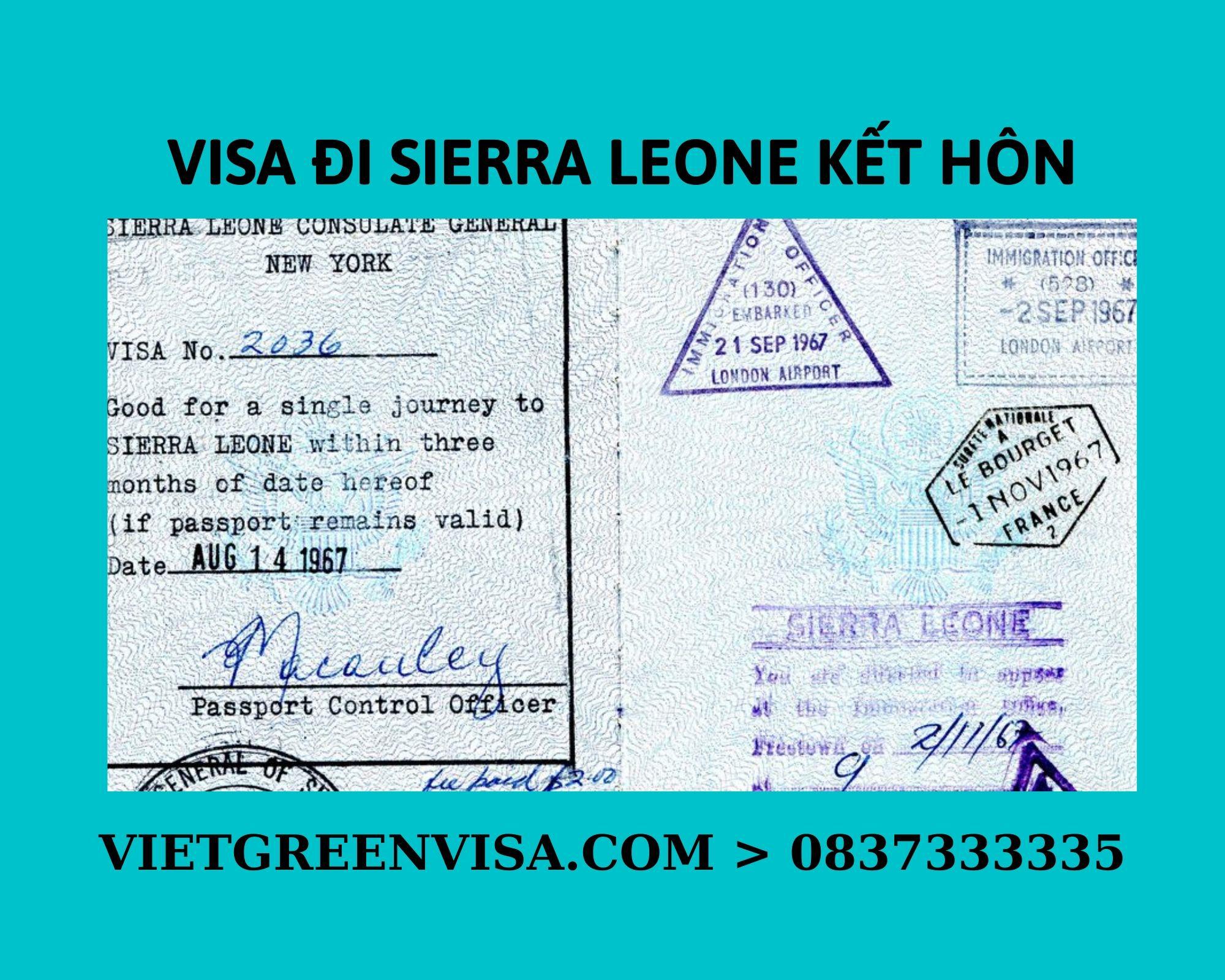 Dịch vụ xin Visa sang Sierra Leone tổ chức đám cưới, kết hôn