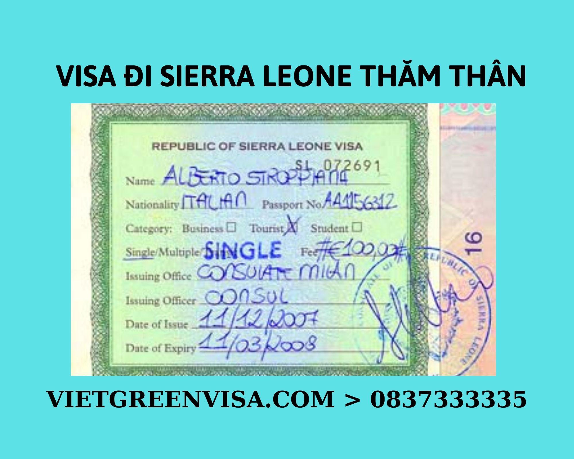 Làm Visa Sierra Leone thăm thân chuyên nghiệp