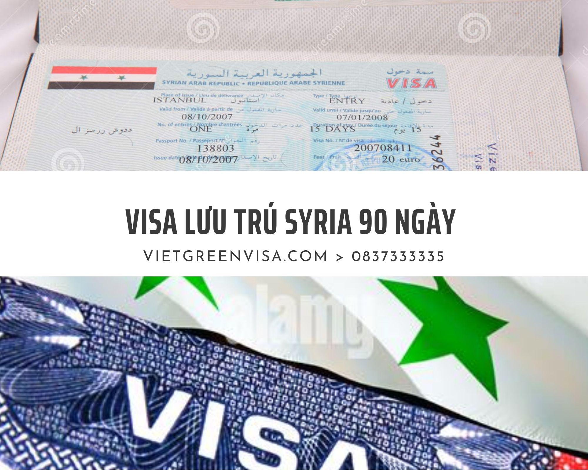 Dịch vụ làm visa Syria du lịch lưu trú 90 ngày giá rẻ