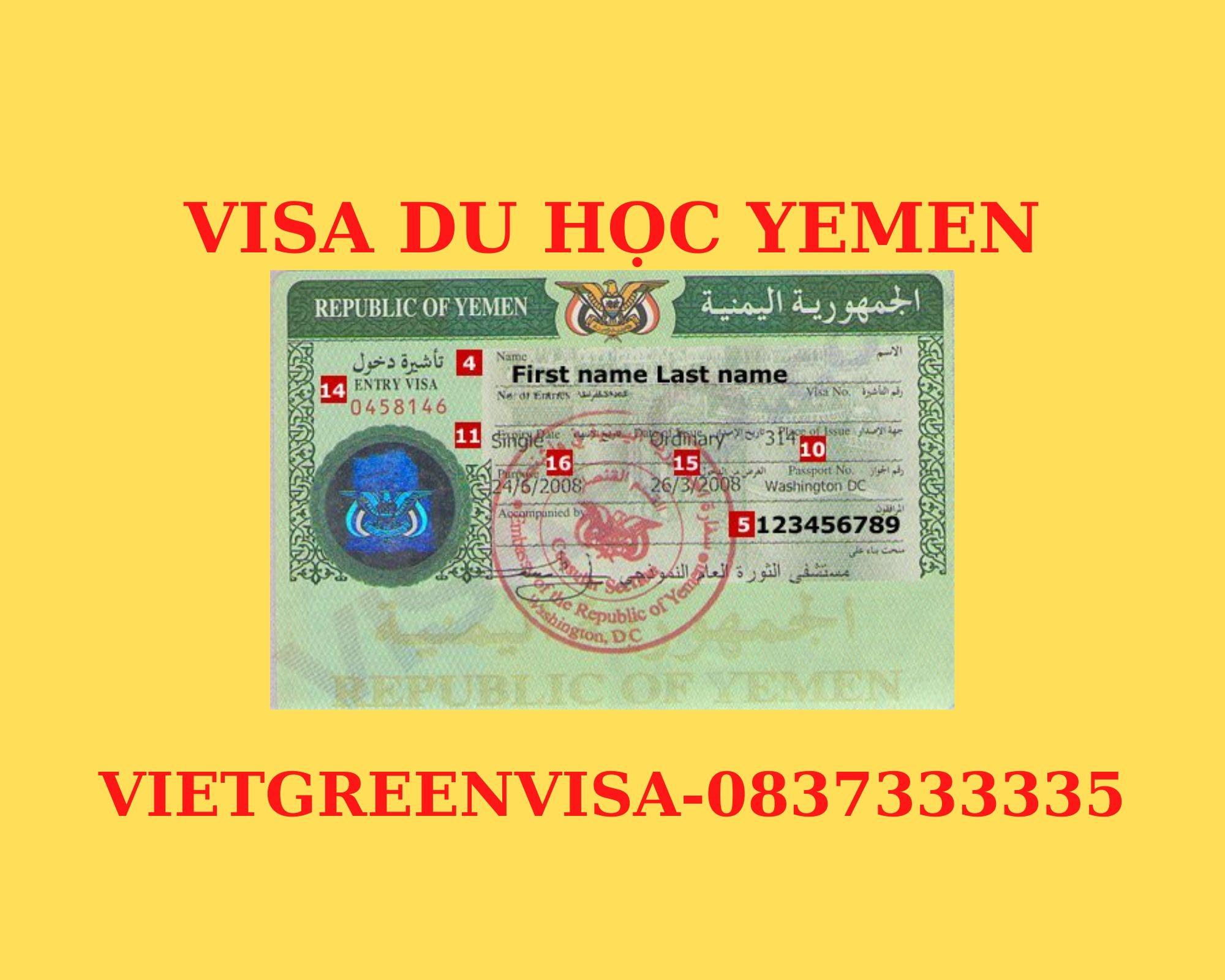 Dịch vụ làm visa du học Yemen, Visa Yemen học đại học