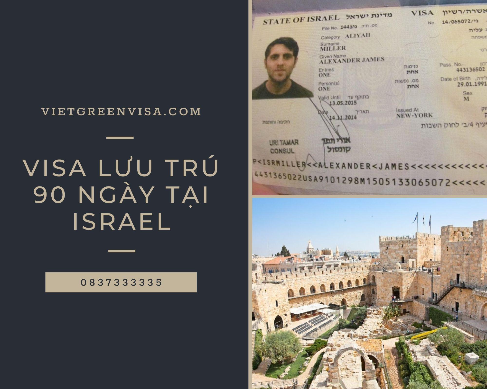 Dịch vụ làm visa Israel du lịch lưu trú 90 ngày giá rẻ