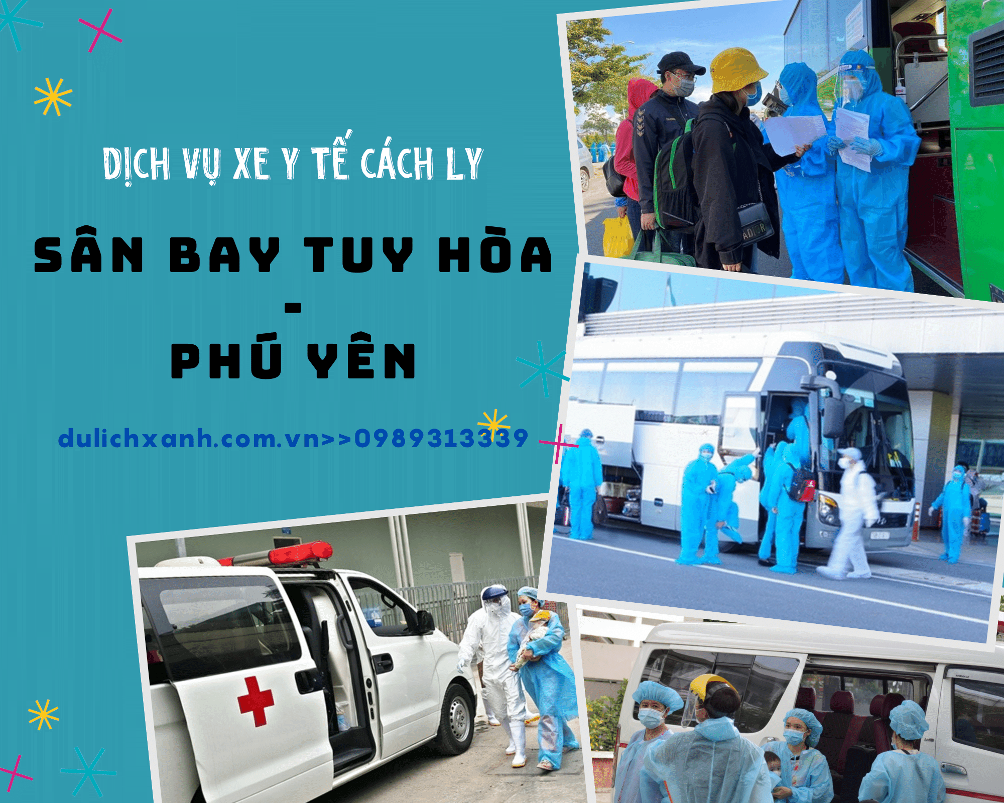 Đặt xe Y tế cách ly tại sân bay Tuy Hòa, Phú Yên