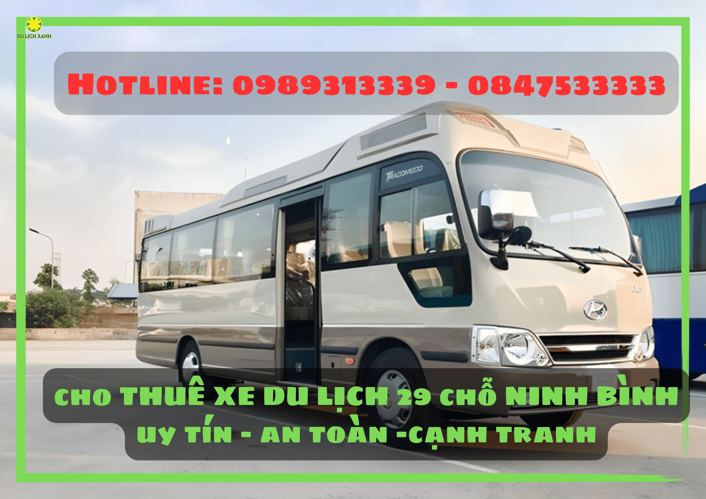 Cho thuê xe du lịch 29 chỗ tại Ninh Bình