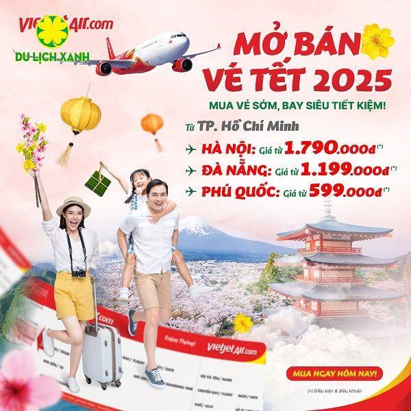 Săn vé máy bay Tết Vietjet Air 2025