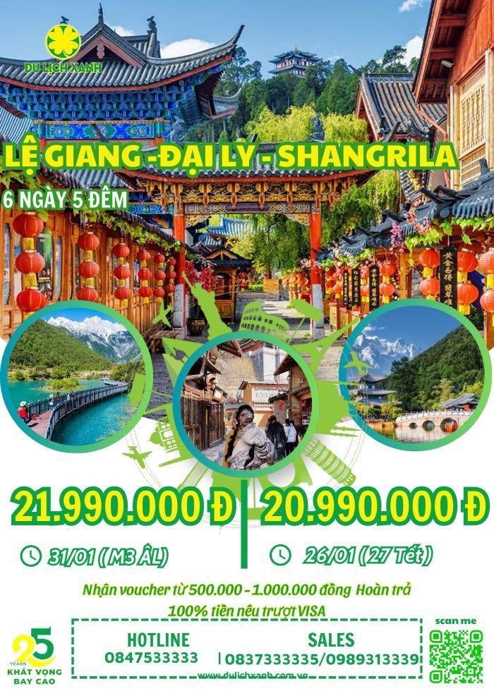 Tour Tết Đại Lý Lệ Giang 6 ngày 5 đêm