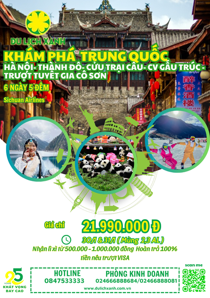 Tour Tết Hà Nội Thành Đô 6 ngày 5 đêm