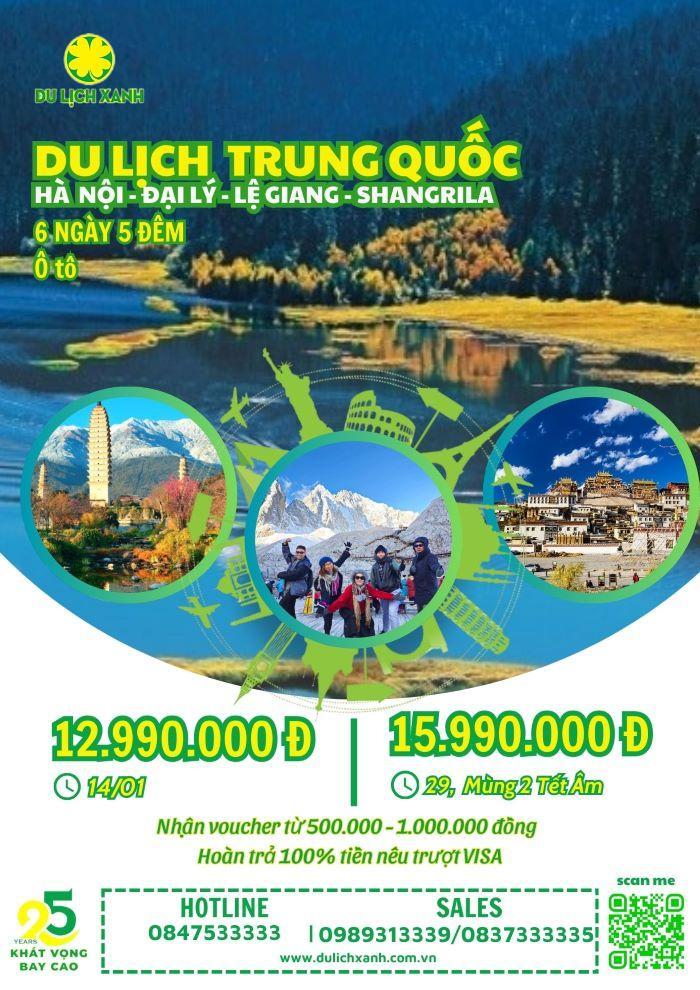 Tour Tết Đại Lý Lệ Giang Shangrila 6 ngày 5 đêm