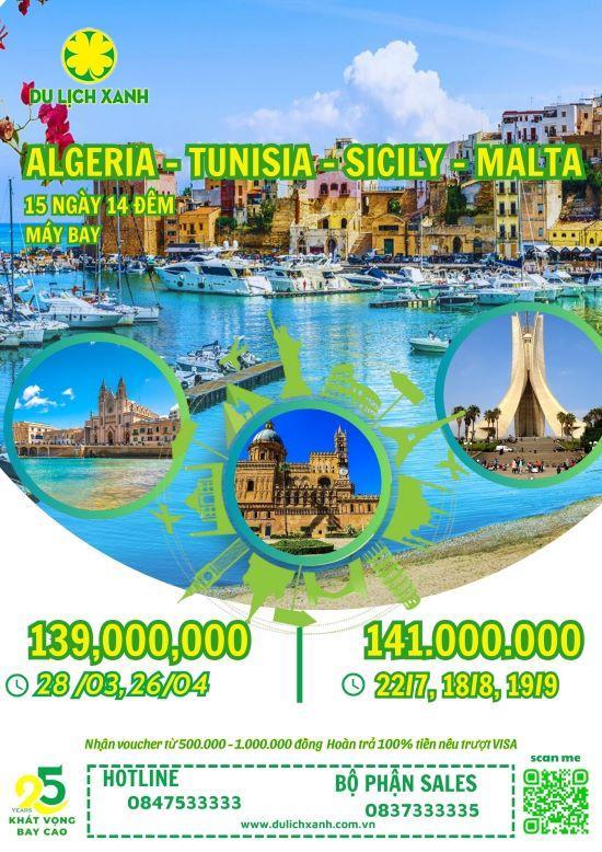 Tour du lịch Algeria - Tunisia - Sicily - Malta 15 ngày 