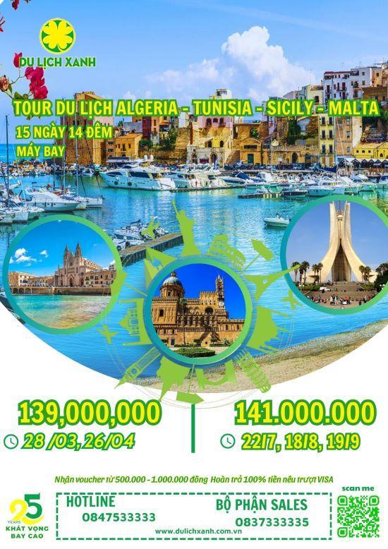 Tour du lịch Algeria - Tunisia - Sicily - Malta 15 ngày 