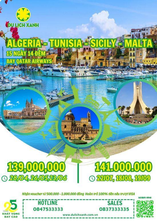 Tour du lịch Algeria - Tunisia - Sicily - Malta 15 ngày 